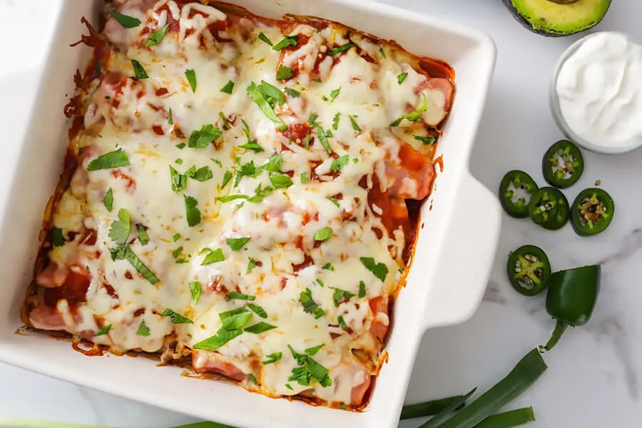 Receta de keto enchiladas bajas en carbohidratos que te sorprenderán